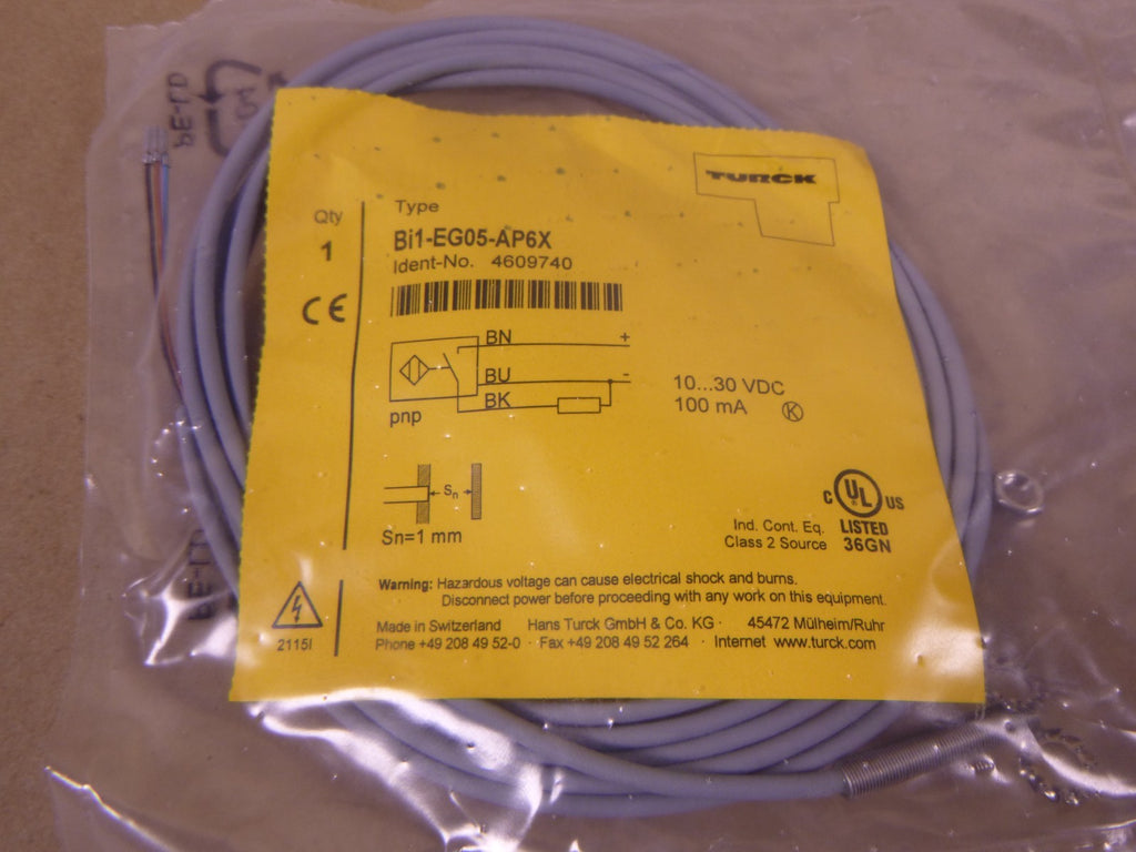 TURCK BI1-EG05-AP6X Inductive Proximity Sensor Switch 4609740 , 10-30VDC | Electrical MRO Replacement Parts & Components and Commercial Electrical Supplies Company