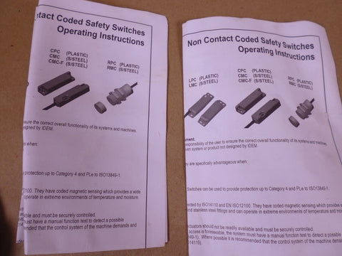 (3x) Automation Direct CMC-138005 IDEM Magnetic Safety Switch Set Non-Contact