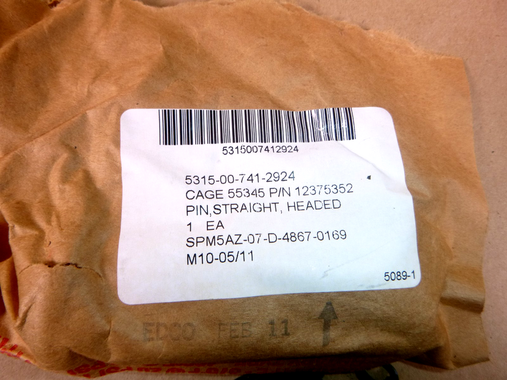 M939 Military Trucks 1" x 3-1/2" Tow Arm Shackle Pin 12375352, 5315-00-741-2924 | Genuine M35 Military Truck Parts and M939 Cargo Truck Surplus Parts