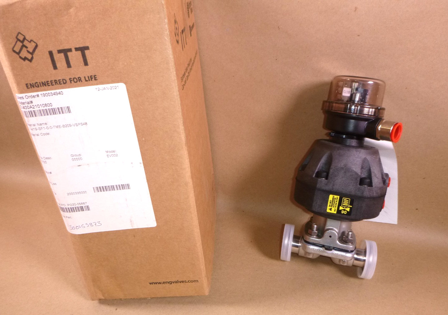 1" ITT Pneumatic Actuator 90psi B209 W/Tri-Clamp Connection &amp; Mechanical Switch | Electrical MRO Replacement Parts &amp; Components and Commercial Electrical Supplies Company