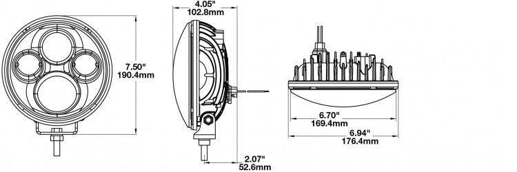 TS4000 JW Speaker 7” Round Off Road Truck Lights 12-24V LED High Beam (1 Pair) | Replacement Truck Parts, Trailer Accessories, Automobile Supplies, Car Parts & Accessories