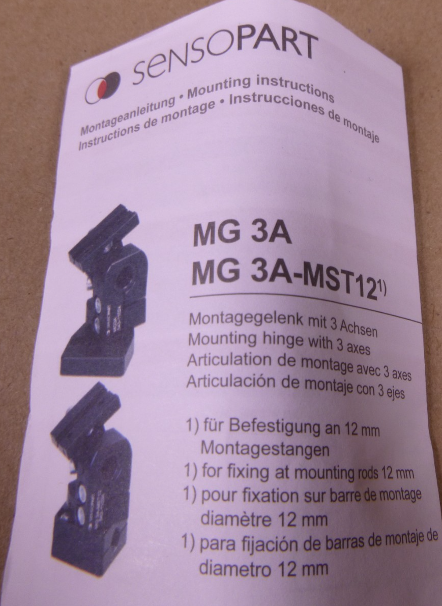 SensoPart MG 3A , Dovetail Mounting Bracket , 2 Axes Rotation , 543-11024 | Industrial MRO Replacement Parts, Manufacturing Machine Parts &amp; Components, Heavy Equipment Parts Supplier