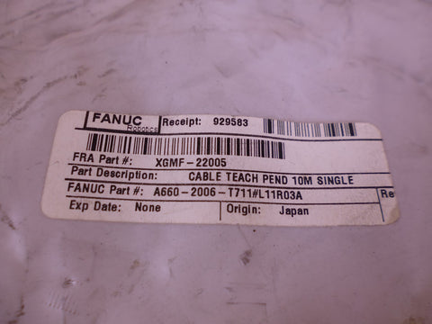 Genuine Fanuc A660-2006-T711 Robot Teaching Pendant Cable 10M | Electrical MRO Replacement Parts & Components and Commercial Electrical Supplies Company