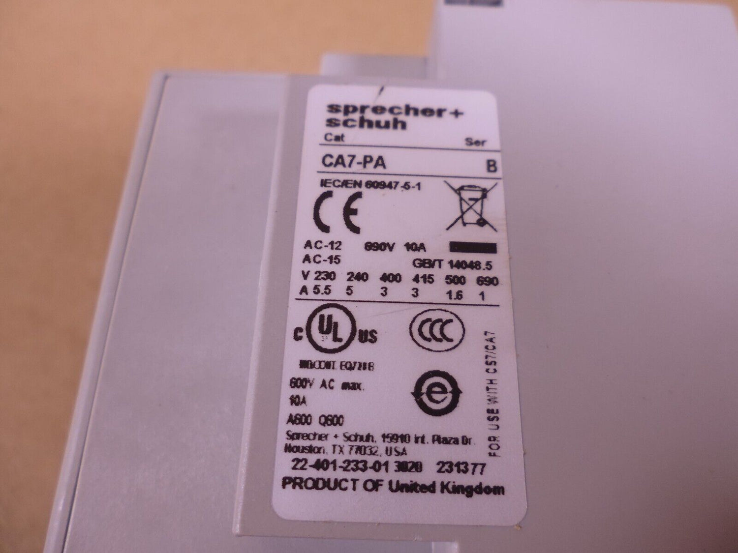 SPRECHER+SCHUH CA7-43E-10-24E 24VDC 85A Contactor Relay | Electrical MRO Replacement Parts &amp; Components and Commercial Electrical Supplies Company