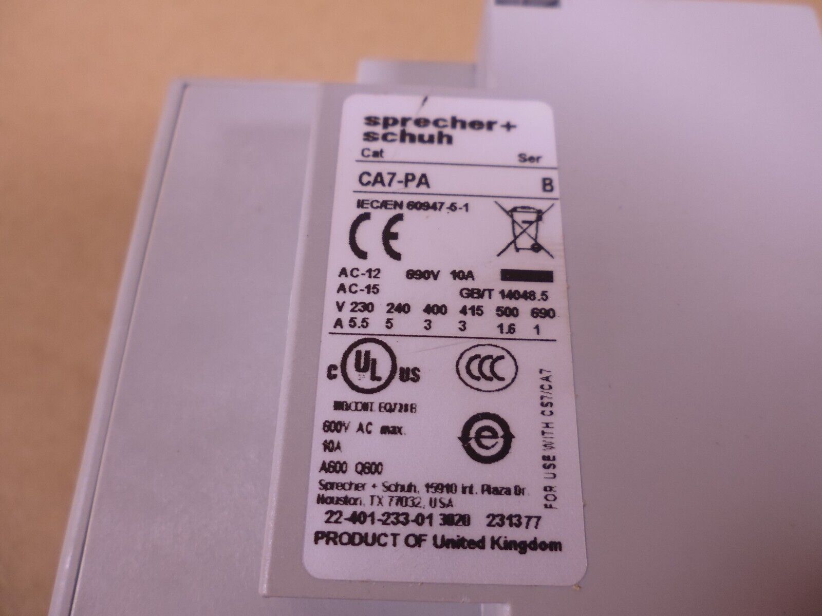 SPRECHER+SCHUH CA7-43E-10-24E 24VDC 85A Contactor Relay | Electrical MRO Replacement Parts &amp; Components and Commercial Electrical Supplies Company