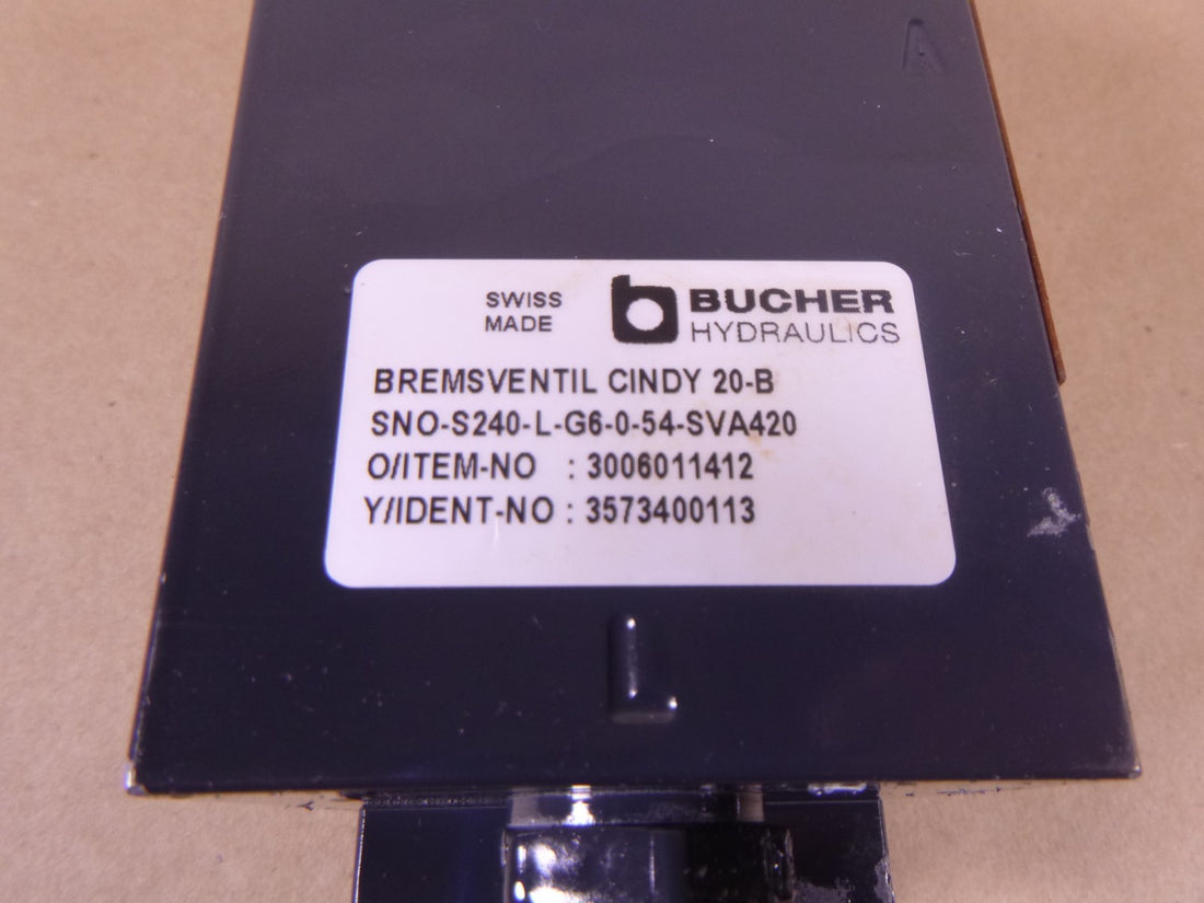 Bucher CINDY 20-B Leak-Free Load-Control Balance Motor Control Valve , Size 20 | Industrial MRO Replacement Parts, Manufacturing Machine Parts &amp; Components, Heavy Equipment Parts Supplier