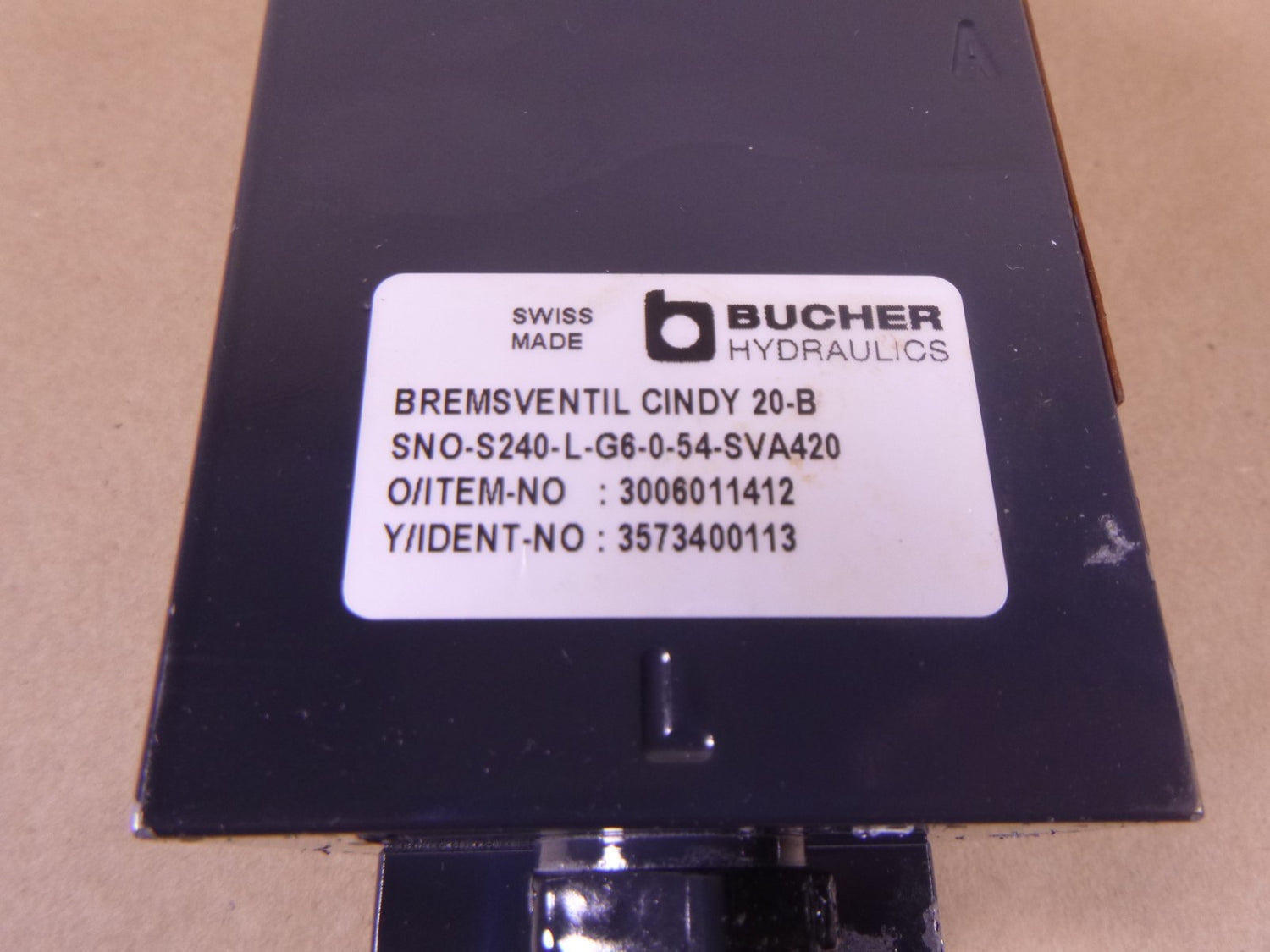 Bucher CINDY 20-B Leak-Free Load-Control Balance Motor Control Valve , Size 20 | Industrial MRO Replacement Parts, Manufacturing Machine Parts &amp; Components, Heavy Equipment Parts Supplier