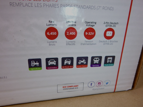 TS4000 JW Speaker 7” Round Off Road Truck Lights 12-24V LED High Beam (1 Pair) | Replacement Truck Parts, Trailer Accessories, Automobile Supplies, Car Parts & Accessories
