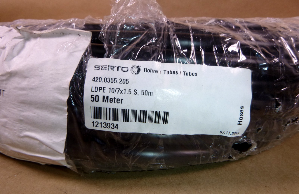 10 mm OD x 7 mm ID x 1.5 mm Wall Black Polyethylene Tubing (164 Foot Coil) LDPE | Industrial MRO Replacement Parts, Manufacturing Machine Parts & Components, Heavy Equipment Parts Supplier