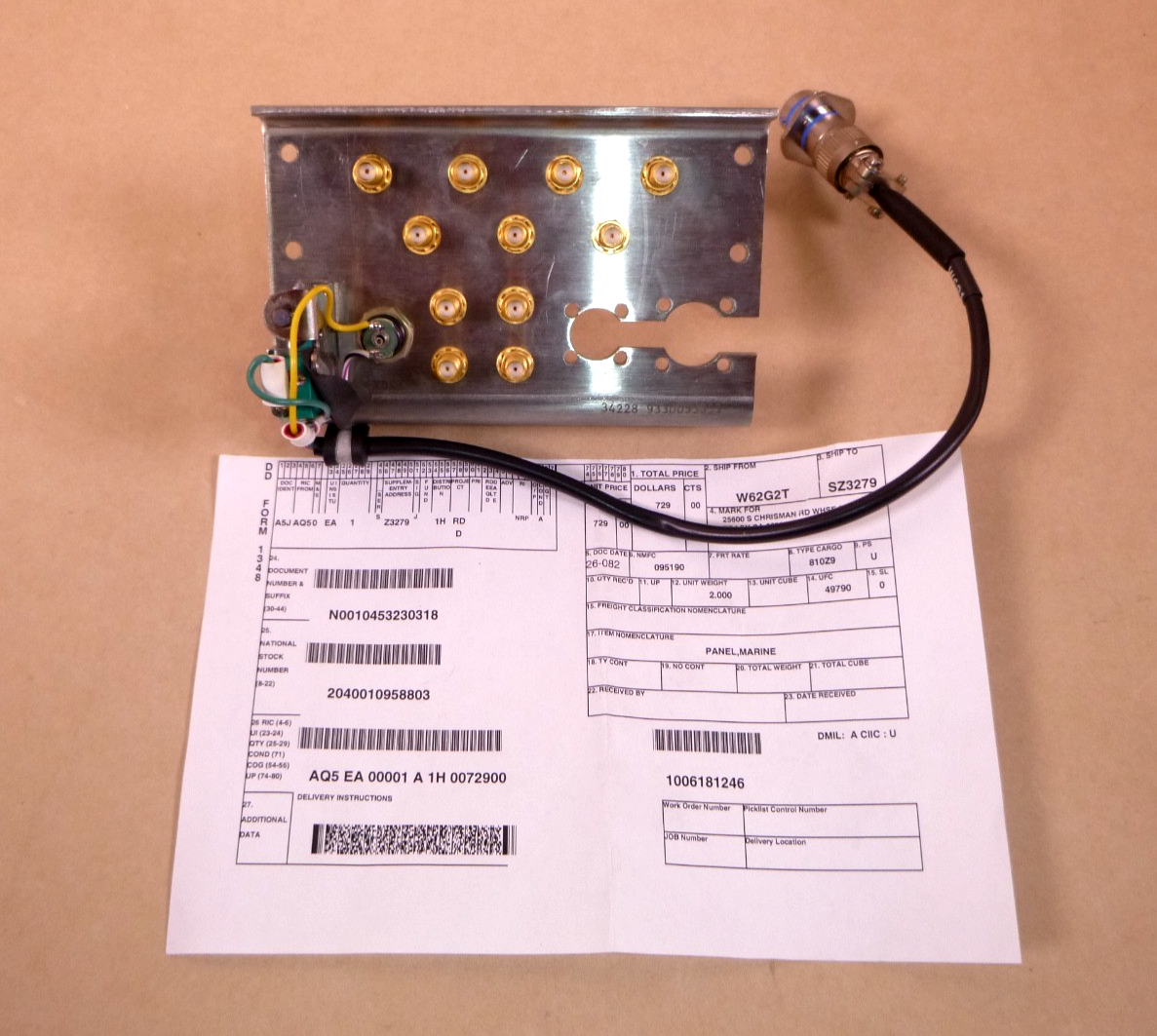 USGI Marine Panel 3L Technologies 933D055212-1, 933D055853,  2040-01-095-8803