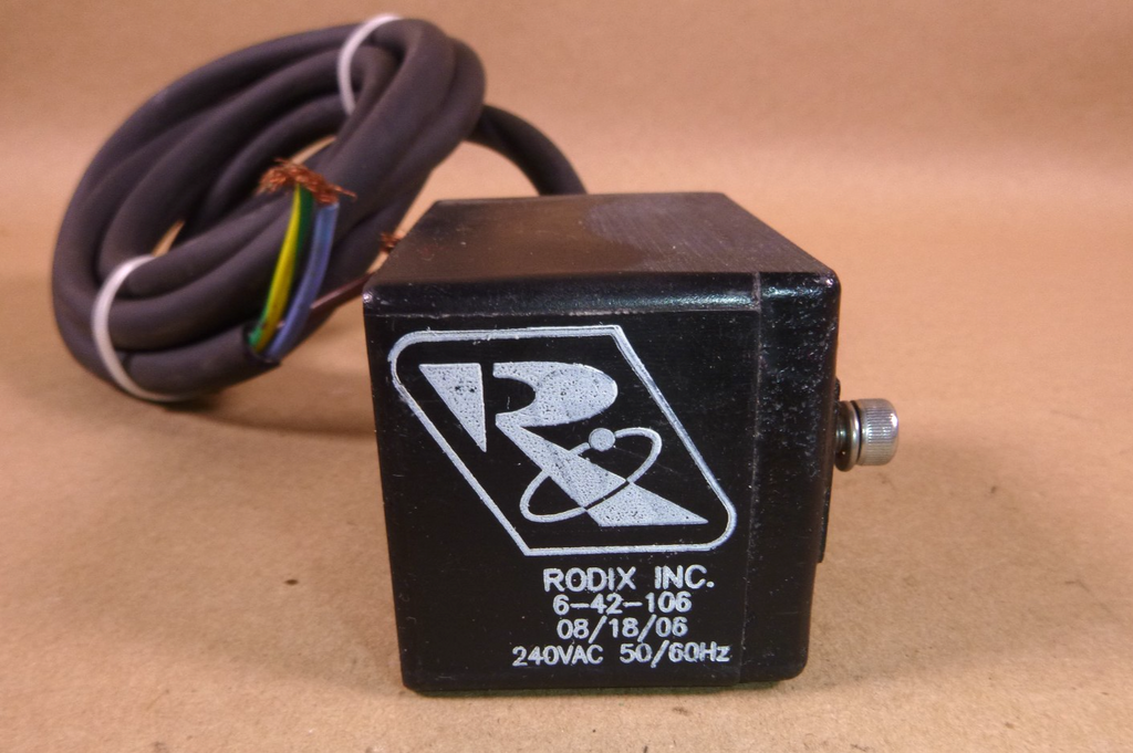 006-042-0106 Rodix Coil for Solid Mount Inline 240 Vac 0.33 Amp 6' Cord 6-42-106 | Electrical MRO Replacement Parts & Components and Commercial Electrical Supplies Company