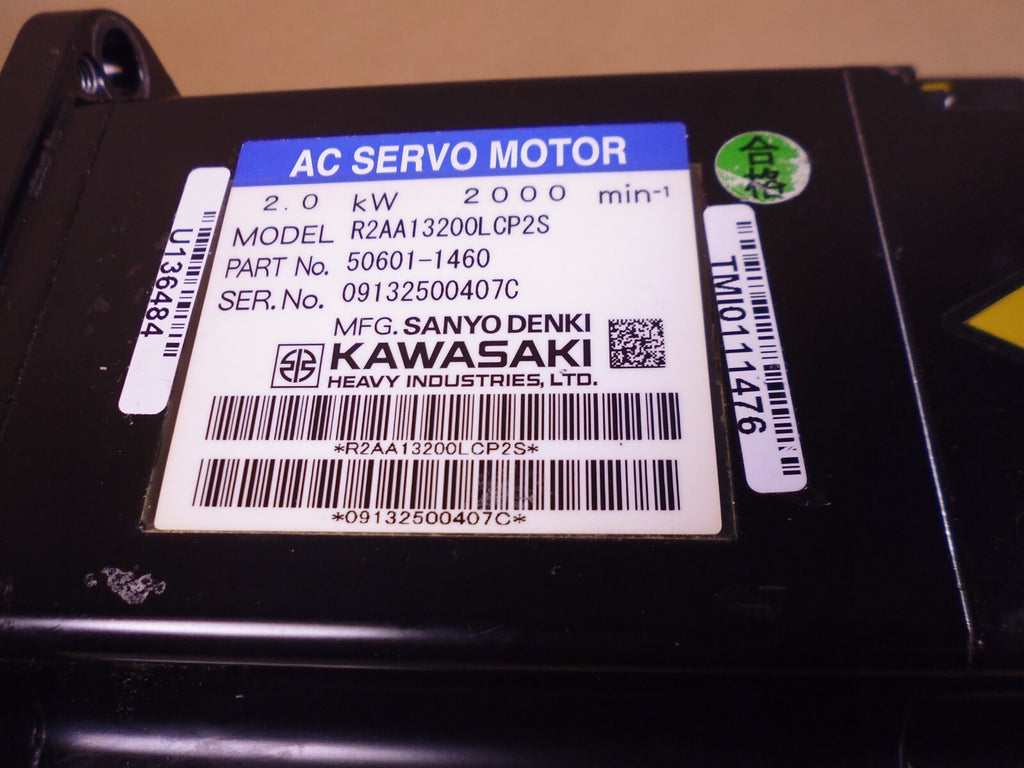 Kawasaki R2AA13200LCP2S ID 50601-1460 AC Servo Motor + PA035-017BC10S ENCODER *UNTESTED* | Industrial Electric Motors, Pumps & Parts