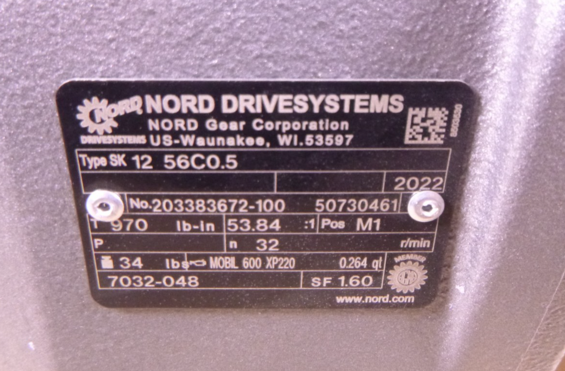 SK 12 56C0.5 Nord Gear Reducer 970 lb in, 53.84:1 Ratio, 32RPM, 1" Output Shaft | Industrial Electric Motors, Pumps &amp; Parts