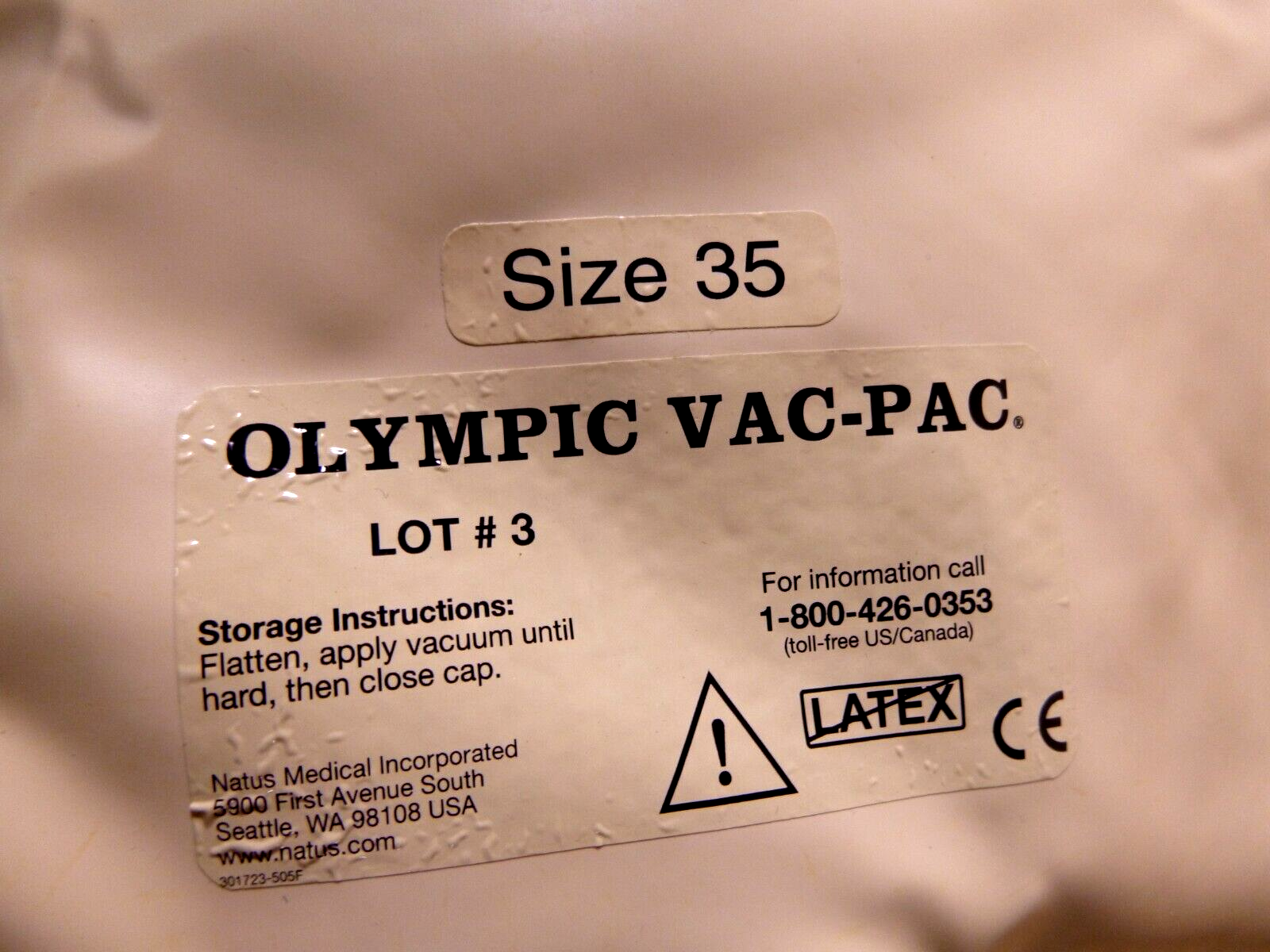 New Natus Olympic Vac-Pac Size 35 | Industrial MRO Replacement Parts, Manufacturing Machine Parts &amp; Components, Heavy Equipment Parts Supplier