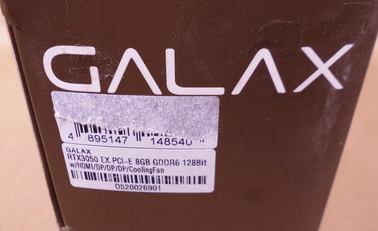 GALAX NVIDIA GeForce RTX 3050 EX PCI-E 8GB GDDR6 128Bit HDMI Display Port | Electrical MRO Replacement Parts &amp; Components and Commercial Electrical Supplies Company