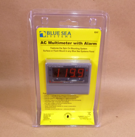 Blue Sea 8247 AC Digital Multimeter w/ Alarm Spin On Surface Flush Mount Marine