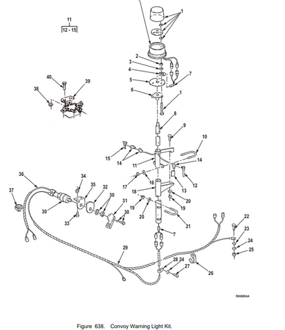 M939 M923 Convoy Warning Light Kit Mounting Plate 12296642 , 5340-01-217-8296 | Genuine M35 Military Truck Parts and M939 Cargo Truck Surplus Parts
