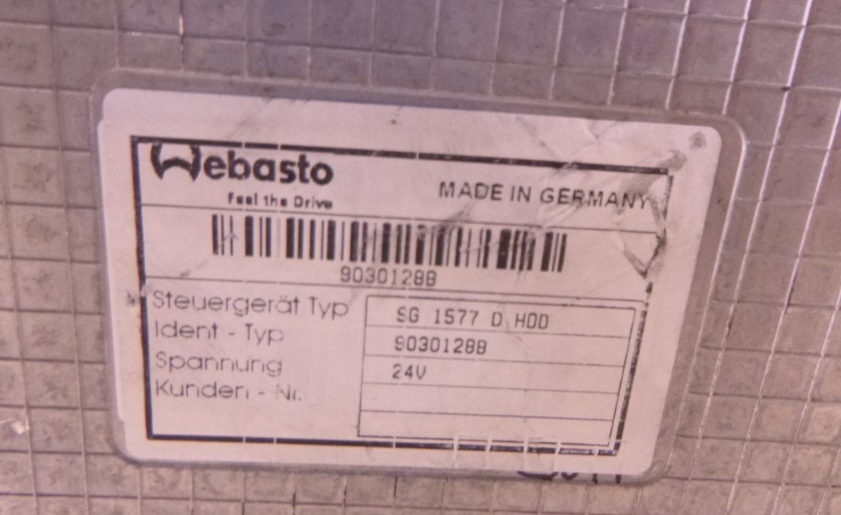 Webasto Thermo Pro 90 HDD 24 Volt Heater 9028604C , 9030128B , SG 1577 D HDD
