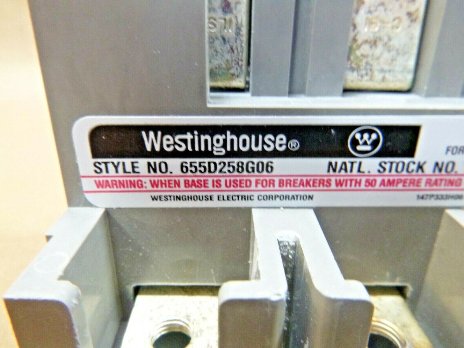 Westinghouse 655D258G06 Molded Case Naval Ships Fuse Base NSN 5920-01-216-6128 | Electrical MRO Replacement Parts &amp; Components and Commercial Electrical Supplies Company