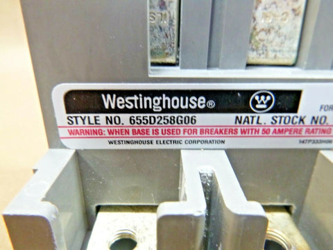 Westinghouse 655D258G06 Molded Case Naval Ships Fuse Base NSN 5920-01-216-6128 | Electrical MRO Replacement Parts & Components and Commercial Electrical Supplies Company