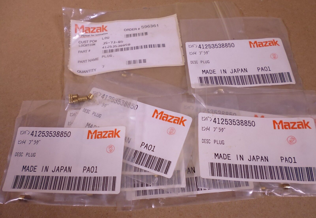 (16x) OEM Mazak Plug 41253538850 , PA01 | Industrial MRO Replacement Parts, Manufacturing Machine Parts &amp; Components, Heavy Equipment Parts Supplier