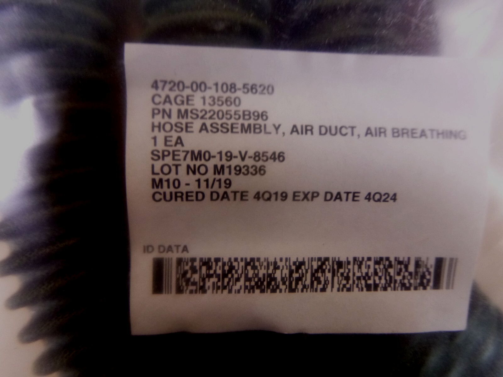 USGI Air Hose 4720-00-108-5620, HC200B96, 8148650, MIL-H-81581, MS22055B96 | Industrial MRO Replacement Parts, Manufacturing Machine Parts &amp; Components, Heavy Equipment Parts Supplier