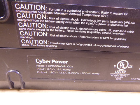 CyberPower CP1500AVRLCDTAA 1500VA Mini-Tower UPS | Electrical MRO Replacement Parts & Components and Commercial Electrical Supplies Company