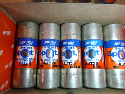 AJT20 Shawmut 20A 600V Class J Time Delay Fuse W/ SmartSpot Indicator (Lot of 9)