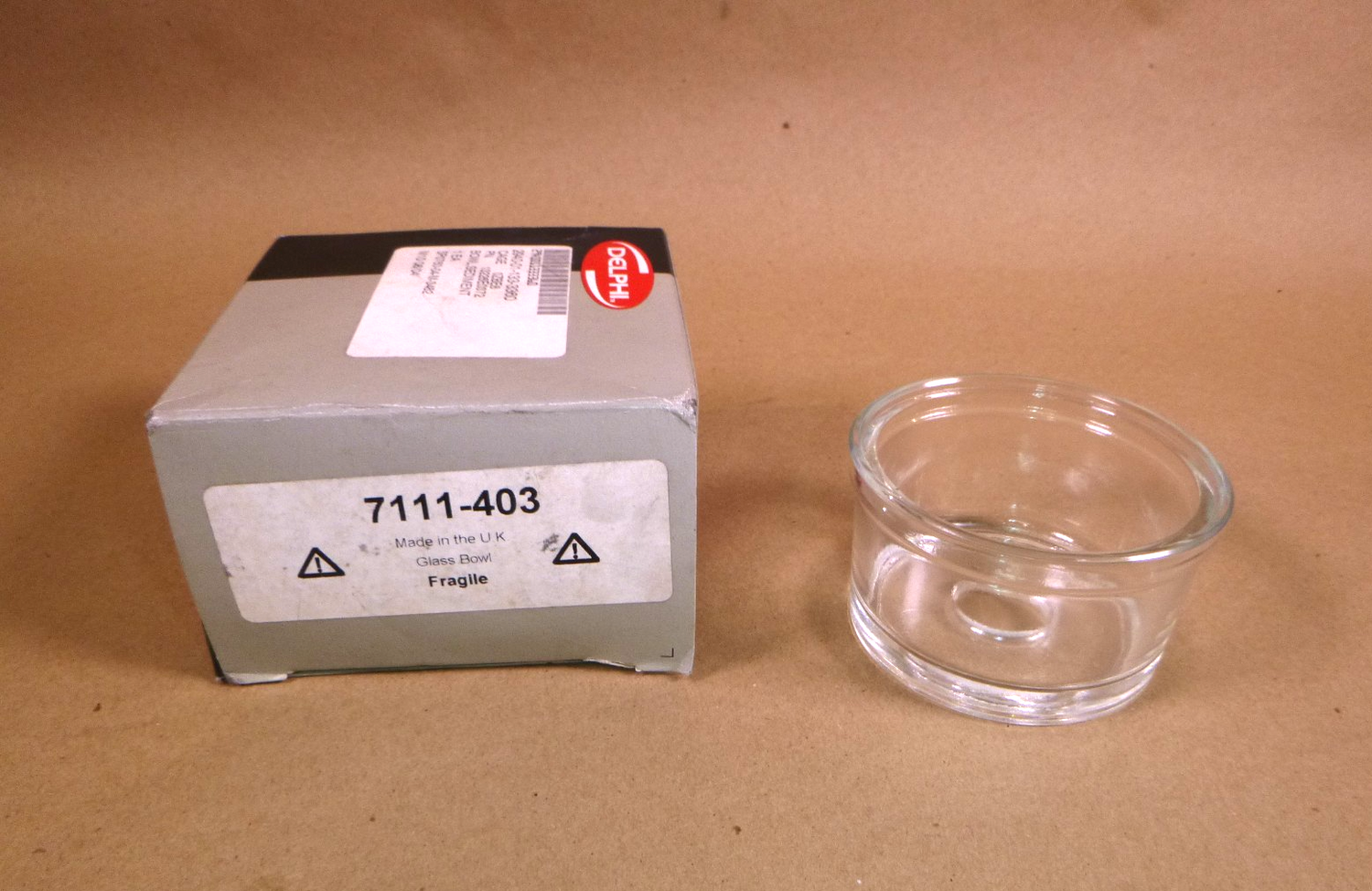 7111-403 CAV / Delphi &amp; Lucas Fuel Filter Glass Sediment &amp; Water Trap Bowl 
