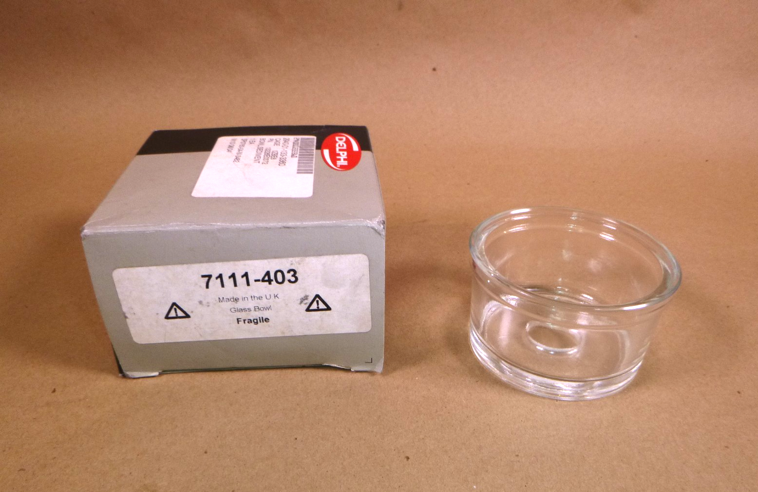 7111-403 CAV / Delphi &amp; Lucas Fuel Filter Glass Sediment &amp; Water Trap Bowl 