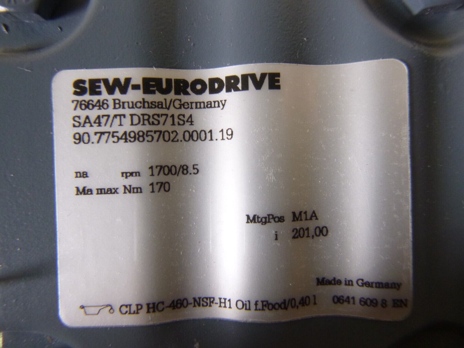 SEW-EURODRIVE SA47/T DRS71S4 Hollow Shaft Gear Motor 1/2 Hp .37 Kw 60 Hz. 3 Ph. | Industrial Electric Motors, Pumps &amp; Parts