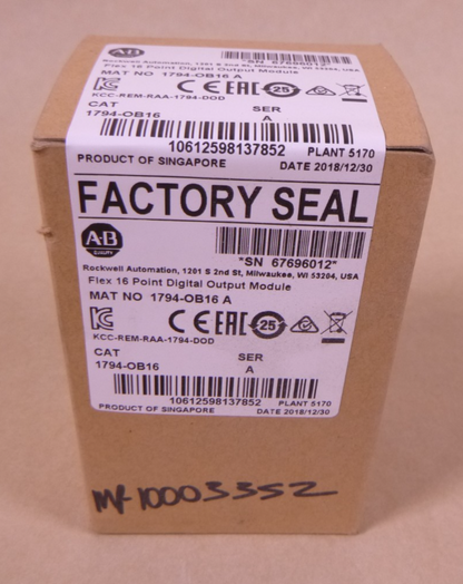 New Sealed Allen Bradley 1794-OB16 SER A Flex 16 Point Digital Output Module AB