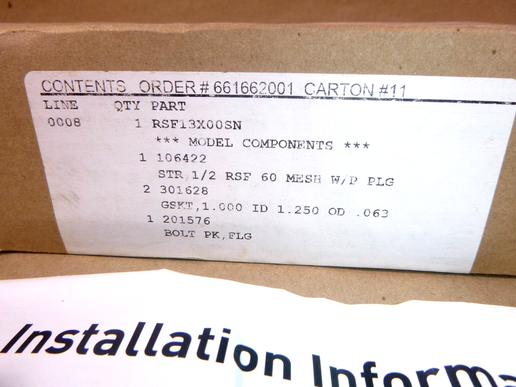 106422 PARKER 1/2" RSF STRAINER W/ 301628 GASKETS 201576 BOLT PACKAGE PIPE PLUG | Industrial MRO Replacement Parts, Manufacturing Machine Parts & Components, Heavy Equipment Parts Supplier