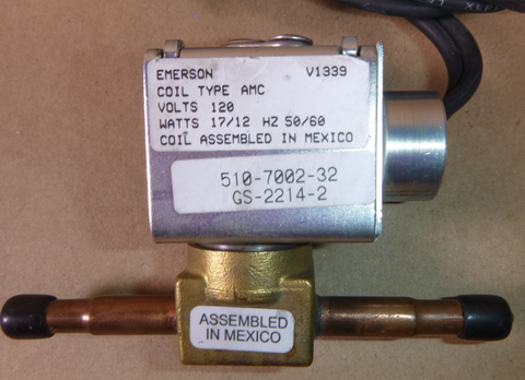 100RB 2S2 Emerson Refrigerant Solenoid Valve 1/4" With 120 Volt Coil
