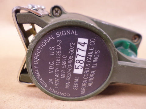 USGI Aurora 11613632-3 Directional Signal Control M939 M35 , 6220-00-808-6072 | Genuine M35 Military Truck Parts and M939 Cargo Truck Surplus Parts