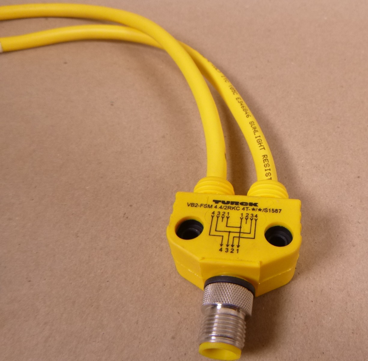 USED Turck , U-03314 , VB2-FSM 4.4/2RKC 4T -0.3/0.3/S1587 4-Pin Splitter M12 | Electrical MRO Replacement Parts &amp; Components and Commercial Electrical Supplies Company