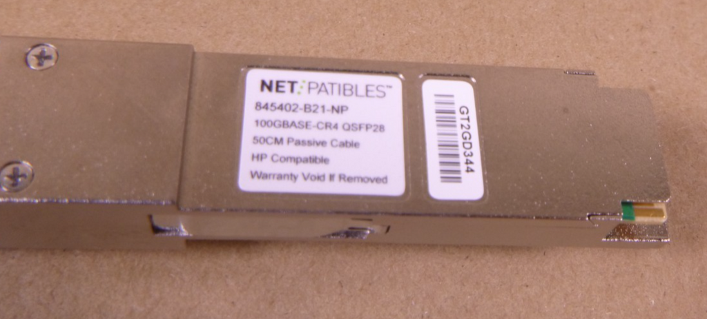 Replacement HP 845402-B21 100GBASE CR4 QSFP28 TO QSFP28 50CM Passive Cable | Electrical MRO Replacement Parts & Components and Commercial Electrical Supplies Company
