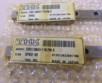(2) THK SRS12M x 170mm Linear Rail , (4) SRS12M Guide , 2SRS12MUU+170LPM-II
