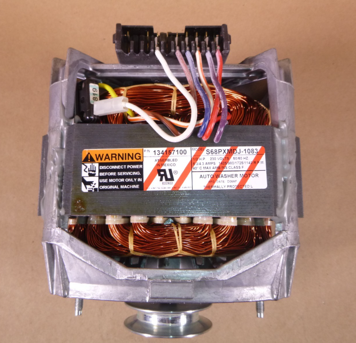 134157100 OEM Electrolux Washing Machine Motor 1/2 Hp. 2 Speed Fits MET1041ZA | Industrial Electric Motors, Pumps &amp; Parts