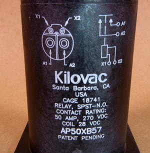 AP50XB57 Kilovac SPST Normally Closed Relay 50 Amp 270 Vds, 28 Vdc Coil | Electrical MRO Replacement Parts & Components and Commercial Electrical Supplies Company
