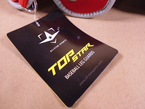 Allstar Top Star LG-TS Catcher's Leg Guards 13.5" (Age 9-12) Red , LG-TS-912 | Industrial MRO Tools and Replacement Industrial Equipment Components