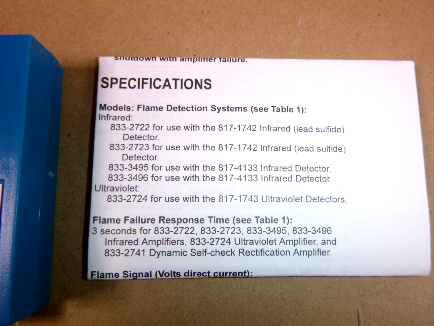 Cleaver Brooks 833-2724 Flame Amplifier, Infrared Equal To Honeywell R7848A1008 | Electrical MRO Replacement Parts &amp; Components and Commercial Electrical Supplies Company