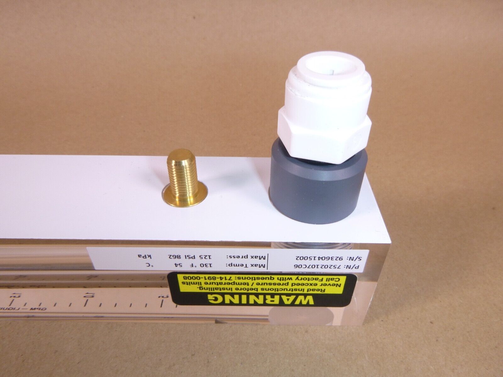 75202107C06 King Instruments Panel Mount Acrylic Block Rotameter 5 GPM, NEW | Industrial MRO Tools and Replacement Industrial Equipment Components