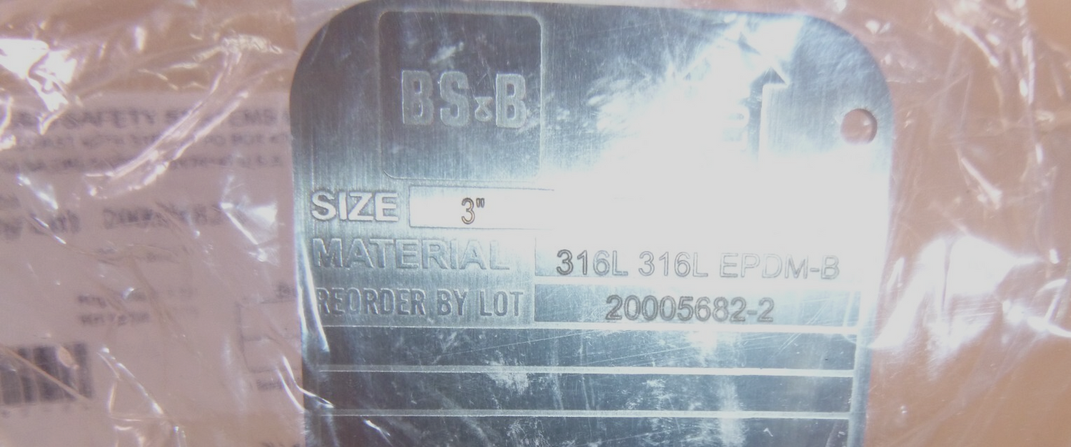 BS&amp;B SAFETY SYSTEMS 3" / DN80 TYPE GCR-S RUPTURE DISC EPDM-B 316L, 20005682-2 | Industrial MRO Replacement Parts, Manufacturing Machine Parts &amp; Components, Heavy Equipment Parts Supplier