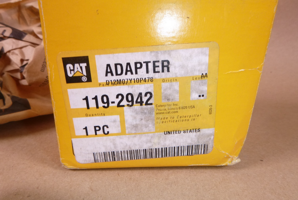 119-2942 OEM CAT Caterpillar 45 Degrees Turbo Oil Line Adapter Fits C7 C-10 C-12 3114 3116 3126 | Industrial Tractor Parts Supplier and Surplus Tractor Parts & Accessories
