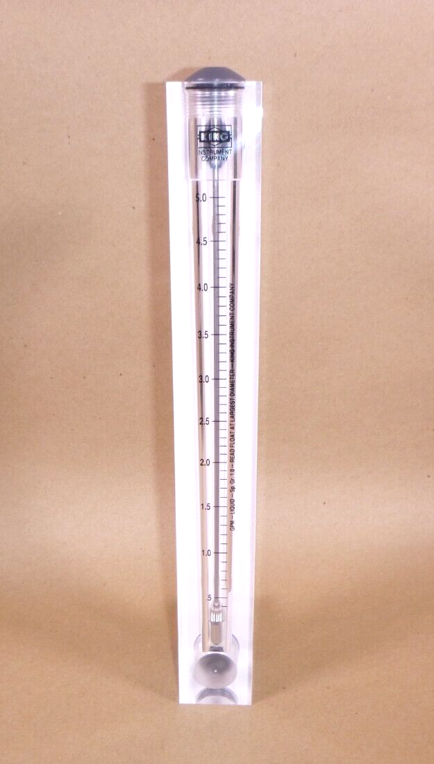 75202107C06 King Instruments Panel Mount Acrylic Block Rotameter 5 GPM, NEW | Industrial MRO Tools and Replacement Industrial Equipment Components