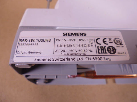 SIEMENS RAK-TW.1000HB Temperature Protection Limit Thermostat