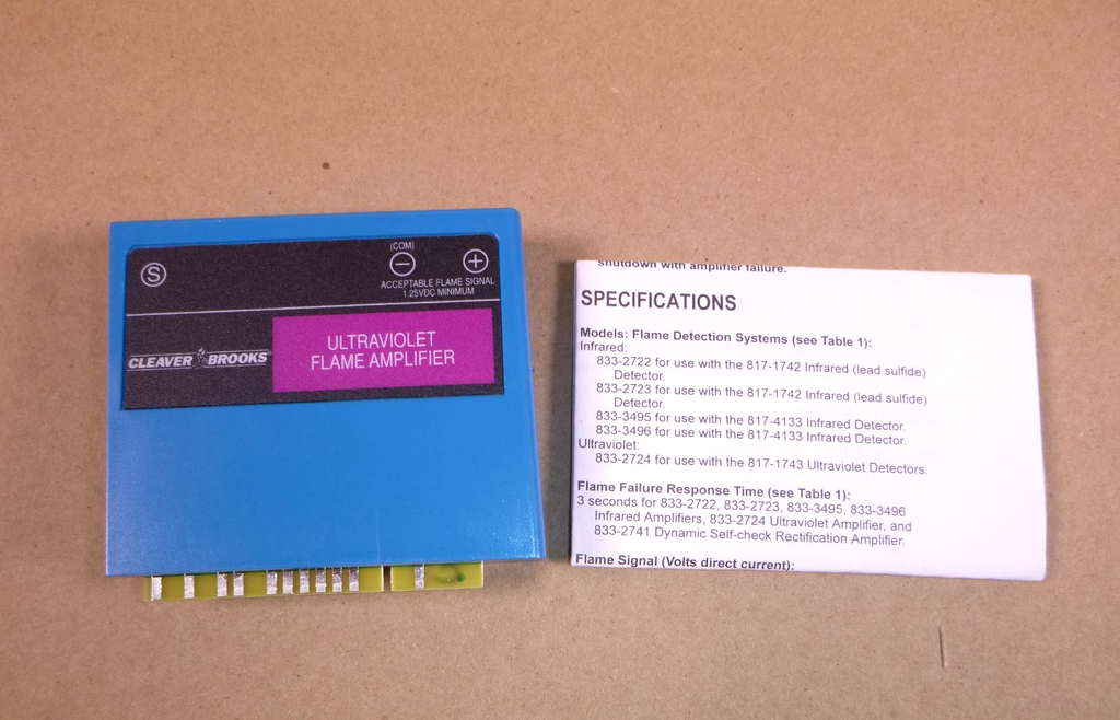 Cleaver Brooks 833-2724 Flame Amplifier, Infrared Equal To Honeywell R7848A1008 | Electrical MRO Replacement Parts & Components and Commercial Electrical Supplies Company