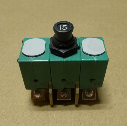 Klixon Sensata 6TC14-15 3-Phase 15Amp Circuit Breaker 15A | Electrical MRO Replacement Parts &amp; Components and Commercial Electrical Supplies Company