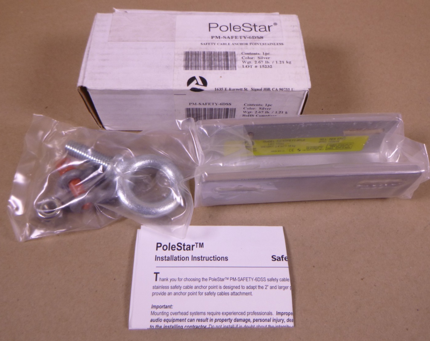 Adaptive Technology PM-SAFETY-6DSS Safety Anchor PoleStar Stainless Steel | Industrial MRO Replacement Parts, Manufacturing Machine Parts &amp; Components, Heavy Equipment Parts Supplier